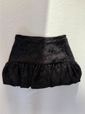 Zara Black Lace Ruffle Mini Skirt